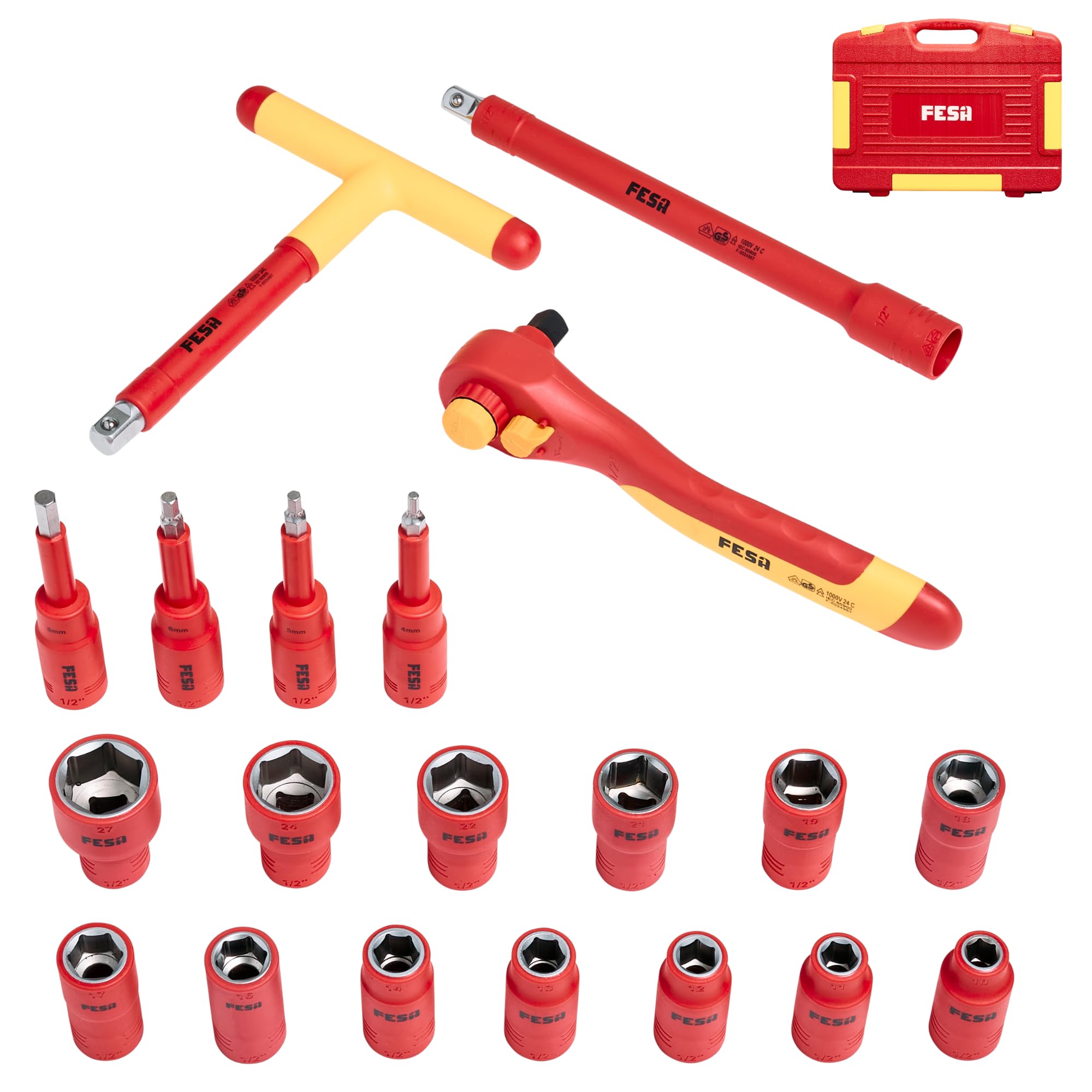 FUKAセット FESA Electrician Insulated Socket Set - 1000V 20-Piece